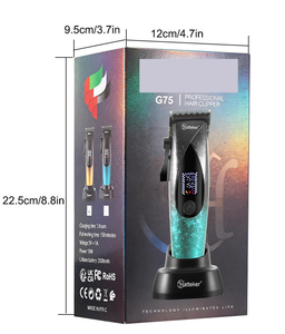 Cortadora de <span class=keywords><strong>Pelo</strong></span> Personalizable de 4 Velocidades con Peines Guía, Pantalla Digital LED, Carga Rápida Tipo-C, Dispositivo de Corte de <span class=keywords><strong>Pelo</strong></span> con Base de Carga - Product Image 6