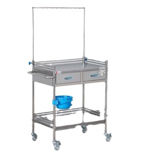 Kang Key Stainless Steel Iv Drip Cart 200mm 2 Layers Adjustable <b>Hooks</b> Hospital Use - Product Image 2