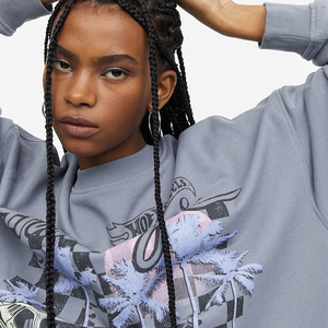 Haute qualité blanc chiné gris goutte épaule coton polaire lourd Logo personnalisé pull surdimensionné sweat pour les femmes - Product Image 5