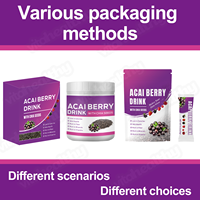 Poudre de boisson à base de baies d'açaï biologiques Vitahealthy OEM/ODM avec graines de chia pour la santé de la peau, multi-vitamines et minéraux, poudre d'açaï