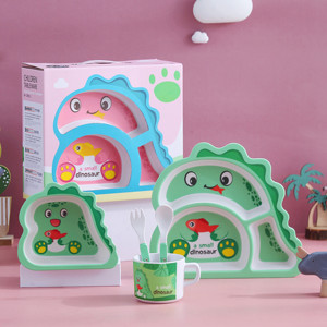 Juego de Vajilla Infantil de Fibra de Bambú, Colorido, con Dibujos Animados, Ecológico y Libre de BPA - Product Image 4