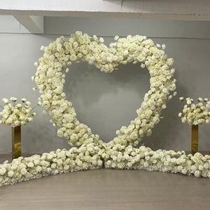 ซุ้มดอกไม้รูปหัวใจสีขาว T-HFA136 สำหรับขายส่ง ซุ้มดอกไม้ประดิษฐ์รูปหัวใจ ซุ้มดอกกุหลาบรูปหัวใจสำหรับตกแต่งงานแต่งงาน - Product Image 1