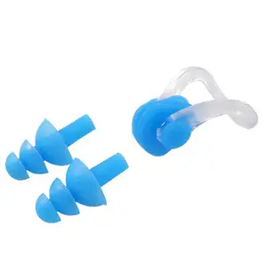 tampões de chuveiro Suppliers-Tampões de silicone macios e flexíveis para natação, à prova d'água e clipe nasal para natação, dormir, surfe, choque