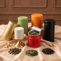 Bulk blikken matcha-verpakkingen met schroefdeksel, matte afwerking, voor premium Japanse groene thee, snacks en brood (op maat gemaakte afmetingen)