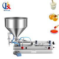 Machine de remplissage pneumatique pour pâtes et liquides, équipement de remplissage de bouteilles de crème et de liquides, remplisseur de liquides à piston avec trémie et pédale