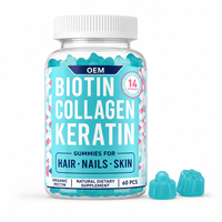 Complément alimentaire beauté végétalien OEM : Gommes à la kératine et à la biotine pour cheveux, peau et ongles – Vitamines, biotine, collagène, kératine
