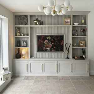 Modern Simple Style Solid Wood TV Stand with Multi-layer Open Display <b>Shelf</b>, <b>Living</b> <b>Room</b> Storage Media Entertainment Center - Product Image 2