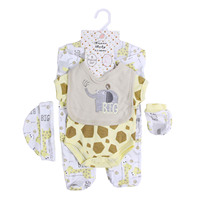 Ensemble Cadeau Body 100% Coton pour Filles et Garçons, 5 Pièces, Mignons Motifs Animaux, Grenouillère Boutique, Vêtements Bébé Naissance pour 0-3 Mois