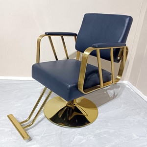 Poltrona Moderna <span class=keywords><strong>per</strong></span> Salone Nera e Oro, Sedie da <span class=keywords><strong>Parrucchiere</strong></span> <span class=keywords><strong>per</strong></span> Stazione di Lavoro Femminile - Product Image 5