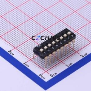 ES-08KP DIP Switch Through hole Component (THT) Switch Flat Toggle, Raised Type Single Pole Single Throw 8 2.54mm - Product Image 1