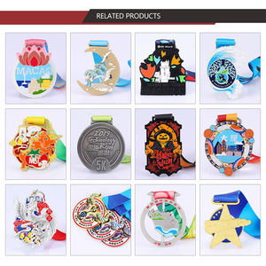 Medalla Deportiva de Metal Rectangular Personalizada, Medalla de Maratón de Bronce Fundido a Presión, Carrera Divertida con Cinta, Logotipo Personalizado - Product Image 5
