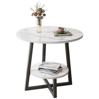 Table basse scandinave à double couche, design scandinave, petite table à thé pour balcon, canapé-lit, avec démontage
