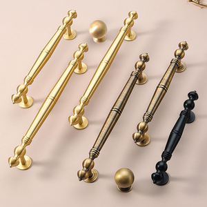 New <strong>French</strong> Light Luxury Brass Cabinet <strong>Door</strong> Handle Extended Retro American Bronze Wardrobe Handle - Product Image 1