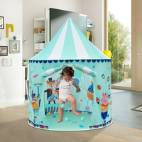 Carpa de Juego de Poliéster Kenpuaz para Niños de 2 a 4 Años, con Temática de Circo, Plegable, para Uso en Interiores/Exteriores, Regalo de Aventura Espacial