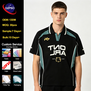 QZFSO Custom Hip Hop Vintage Sublimation Soccer T Shirt American Football Boxy CroppedTop Mesh Fabric Rugby Sport Jersey - Product Image 1