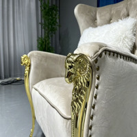 Fauteuil d'appoint de luxe en velours capitonné avec pieds dorés, vente en gros, directement de l'usine, OEM ODM, mobilier de salon