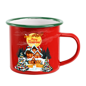 <strong>Christmas</strong> Metal Enamel <strong>Cups</strong> Sublimation Custom Logo Custom Stock Promotion Wholesale <strong>Tea</strong> Milk <strong>Cup</strong> Vintage Souvenir Camping Mug - Product Image 2