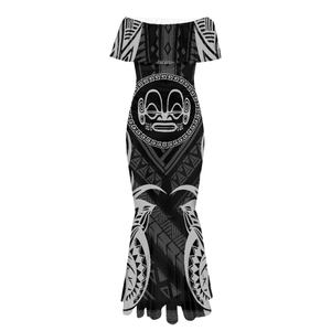 Marquesas island – robe de polynésie française pour femmes, épaules dénudées, moulante, Maxi, à volants, robes de fête de mariage, MOQ2 - Product Image 4