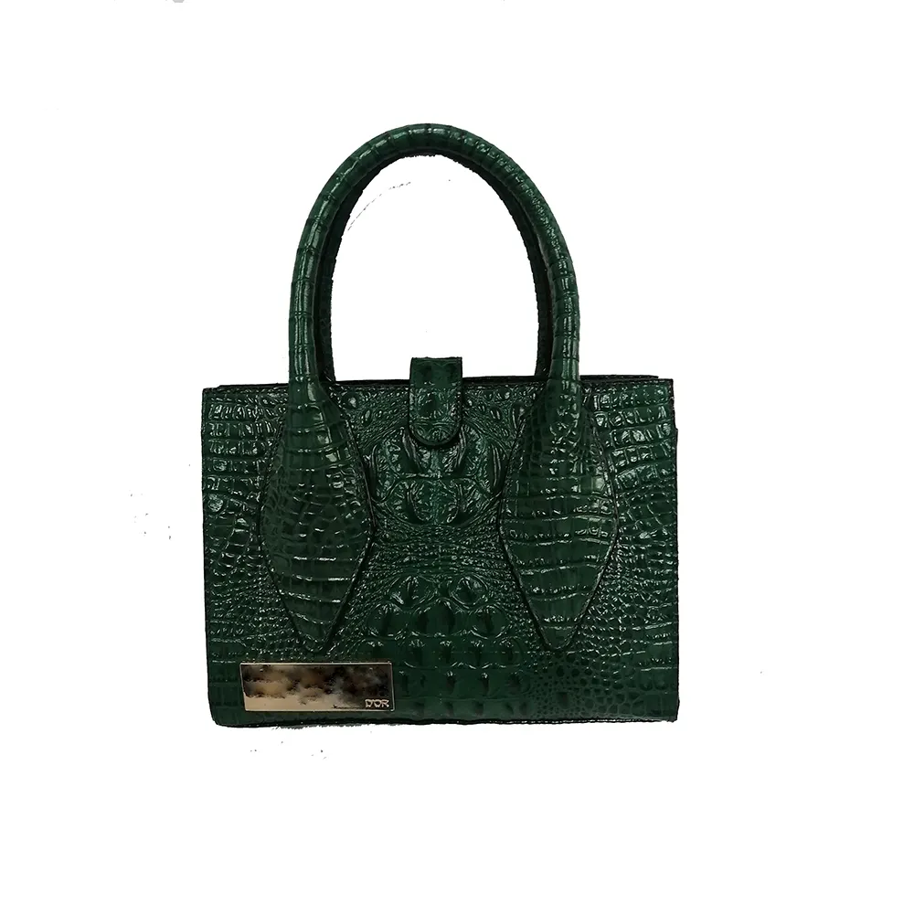 Bandolera de piel de cocodrilo para mujer, bolso de mano con estampado de cocodrilo en relieve, Original, fácil de llevar
