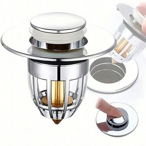 Panier de vidange escamotable universel anti-colmatage pour lavabo, bouchon de lavabo escamotable pour cuisine et salle de bain - Product Image 3