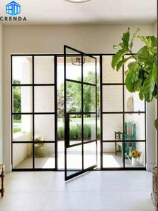 Porte pivotante en métal et verre avec grilles, prix <span class=keywords><strong>de</strong></span> gros usine - Product Image 6
