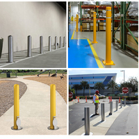Poteau de sécurité anti-collision XZL jaune haute visibilité en métal pour le contrôle du trafic dans les garages et allées