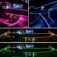 5V 12V Accessoires de voiture sans fil Rgb Décoration intérieure Led Ambient Fiber Optic Neon Atmosphere Light Led Strip