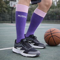 Chaussettes de sport de basketball classiques pour hommes, de haute qualité, standard, tricotées, antidérapantes, imprimées, avec maintien de la transpiration, pour l'automne