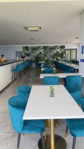 KHÁCH SẠN Lobby Nhà Hàng Blue Fabric Quán Cà Phê Ghế Và Nhà Hàng Bàn Đá Trắng (FOH-P228) - Product Image 5