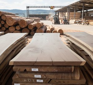 Tabla de madera de suar con bordes naturales, elaborada con madera maciza de monkey pod, con vetas pronunciadas, tonos ricos y bordes naturales para muebles personalizados. - Product Image 2