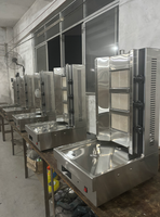 Machine à kebab à 3 brûleurs au gaz, équipement de grillade pour shawarma turc à vendre