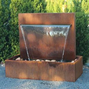 Ornamento de Cascada de Jardín Rectangular Personalizado de Acero Corten para Exteriores, 100 mm de Diámetro, Diseño Moderno y Tradicional para el Hogar - Product Image 6