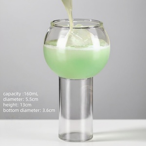 Ballon de <span class=keywords><strong>Gin</strong></span> transparent tasse en verre créative tasse de crème glacée forme de gourde tasse de barre à paroi unique en forme de gourde tasses en verre à Dessert - Product Image 2