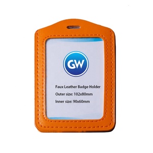<span class=keywords><strong>Verticale</strong></span> Del Cuoio Del Faux Del Supporto di Distintivo di Colore Blu DELL'UNITÀ di elaborazione Employee ID del Supporto di Carta - Product Image 4