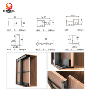 Nhà máy tùy chỉnh tủ quần áo cửa kính khung nhôm hồ sơ trượt tủ quần áo cửa đường ray - Product Image 3