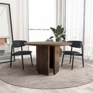 Modern Alden Round Solid Wood Eco-Friendly Durable Dining <b>Table</b> for Living Room Bedroom Kitchen - Product Image 1