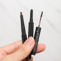 Crayon à sourcils 3 en 1, poudre à sourcils et pinceau, waterproof, 4 teintes, logo personnalisé, cosmétiques en gros