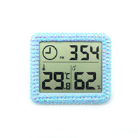 Accessoires de salon de cils petit mini intérieur diamant paillettes strass hygromètre numérique thermomètre pour extension de cils