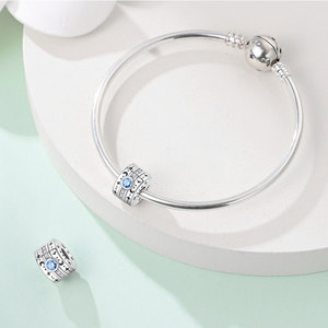 Breloque en Cuivre Plaqué Argent 925 avec Zircon Cubique, Perle d'Arrêt, Entretoise, Fermoir de Bracelet, Breloque Étoile, Lune, Fleur, Cadeau pour Femme - Product Image 4