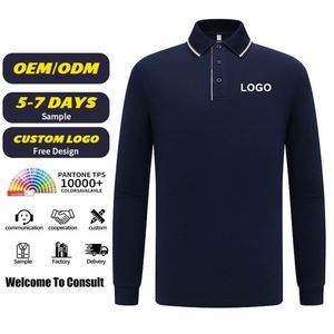 Camisa Formal de Manga Larga para Hombre con Cuello de Golf, de Lona Antiarrugas, con Logotipo de Marca Personalizado, Cuello de Color Sólido y Tejido de Punto - Product Image 3