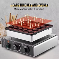 Machine à gaufres professionnelle en acier inoxydable pour la cuisson, revêtement antiadhésif, 220V 900W