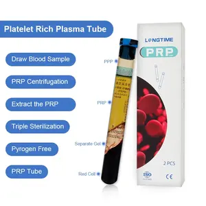 10ml Prp Therapy Blood Collection Glass Prp Tubes With Gel And Anticoagulant