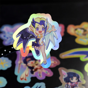 Pegatina de Vinilo Holográfica Personalizada con Logotipo, Pegatina Decorativa de <span class=keywords><strong>Anime</strong></span> Resistente al Agua, Directo de Fábrica - Product Image 2