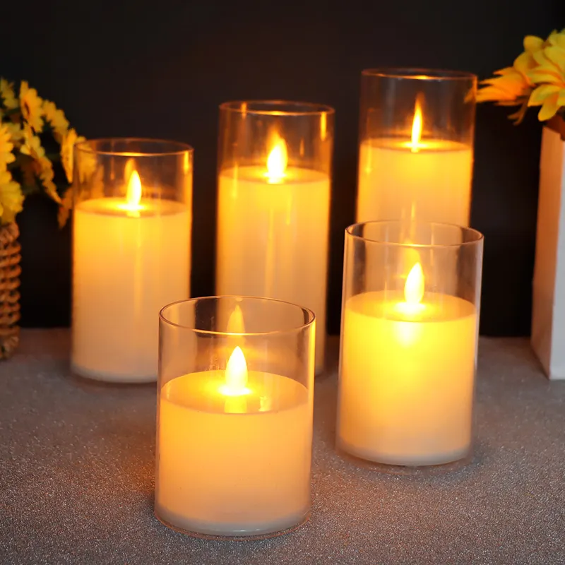 Lampe à bougie LED Bougies électroniques à piles Bougies à thé sans flamme pour la décoration de mariage Lumière décorative