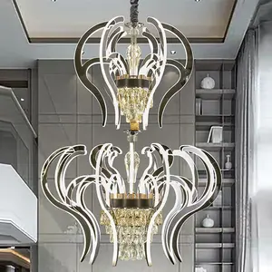 New Modern Style 6 Light Luxury Living Room Bedroom Crystal Chandelier With Chandelier