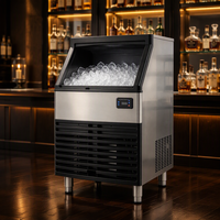 Machine à glaçons sous comptoir pour cuisine professionnelle, machine à glaçons automatique en cubes, corps en acier inoxydable pour bar, boissons froides