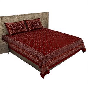 ผ้าปูที่นอนแบบเรียบ 2 ผืน พร้อมปลอกหมอนพิมพ์ลาย 1 ชิ้น ชุดผ้าปูที่นอนผ้าฝ้าย 100% 300 เส้นด้ายต่อตารางนิ้ว เป็นมิตรกับสิ่งแวดล้อม ปรับแต่งได้ ราคาขายส่งสำหรับงานแต่งงาน - Product Image 1