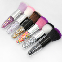 Pinceau de maquillage de marque privée avec poignée en strass diamant scintillant Mini outil de maquillage de pinceau à poudre unique