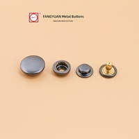 Kit Kancing Tekan Logam Bulat 503 Berlapis Tembaga Warna Polos 11mm untuk Jaket dan Overall