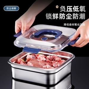 ภาชนะเก็บอาหารสแตนเลส SUS316 ทรงสี่เหลี่ยมพร้อมฝาปิดสำหรับใช้ในตู้เย็นและปิกนิก - Product Image 2